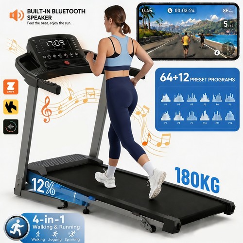 5hp foldable treadmill with - foldable,